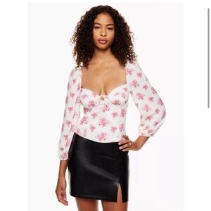 Aritzia Wilfred Novella Floral Bustier Sweetheart Blouse
